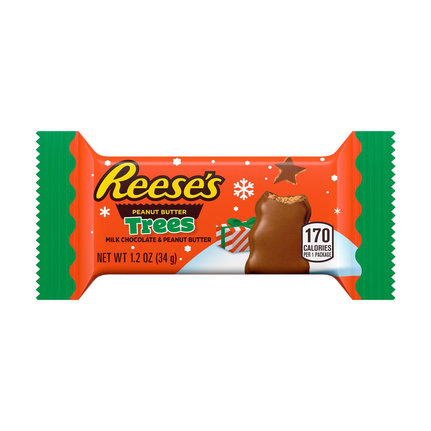 slide 3 of 3, Reese's STUFFED WITH PIECES Milk Chocolate Peanut Butter Trees Candy, 1.1 oz, Packs (6 Count), 1.1 oz