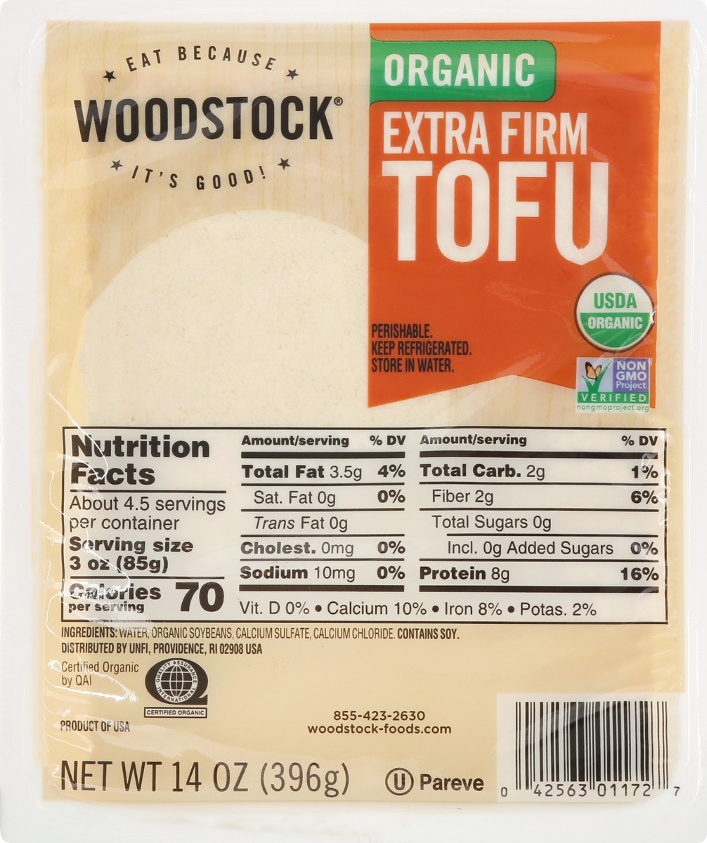 slide 1 of 13, Woodstock Tofu Extra Firm Water, 14 oz