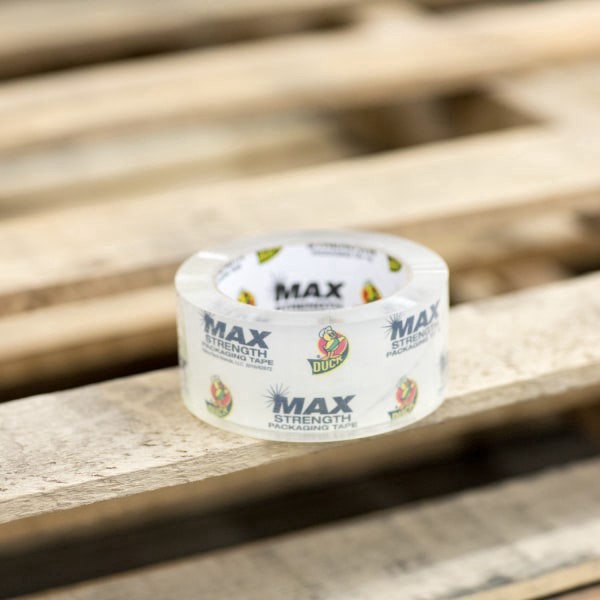 slide 4 of 4, Duck Max Strength® Packing Tape With Dispenser, 1-15/16"" x 20 Yd., Clear, 1 ct