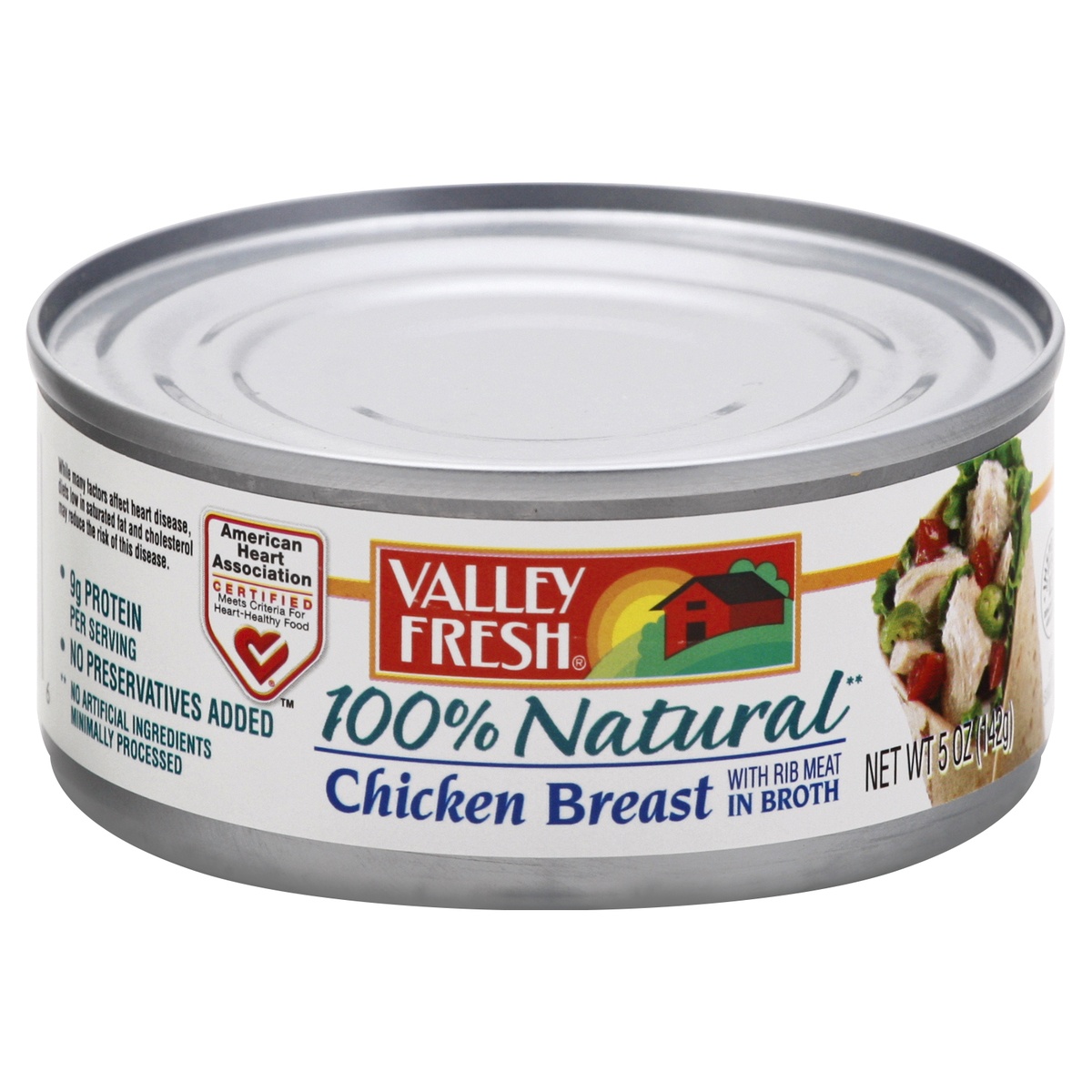 slide 1 of 1, Valley Fresh 100% Natural with Rib Meat in Broth Chicken Breast 5 oz, 5 oz