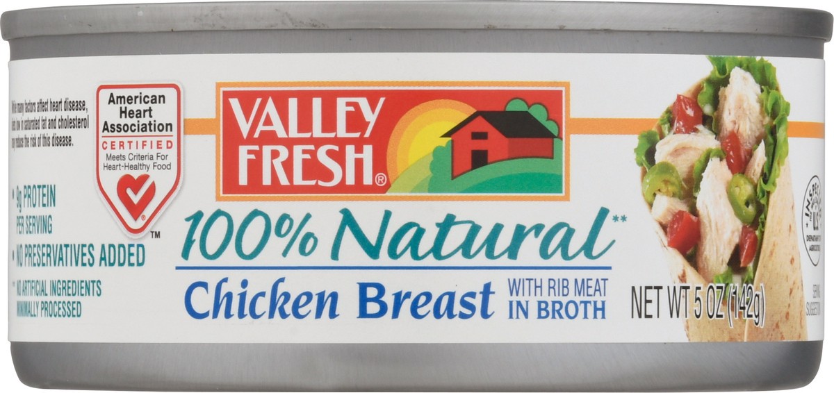 slide 6 of 9, Valley Fresh 100% Natural Chicken Breast in Broth 5 oz, 5 oz