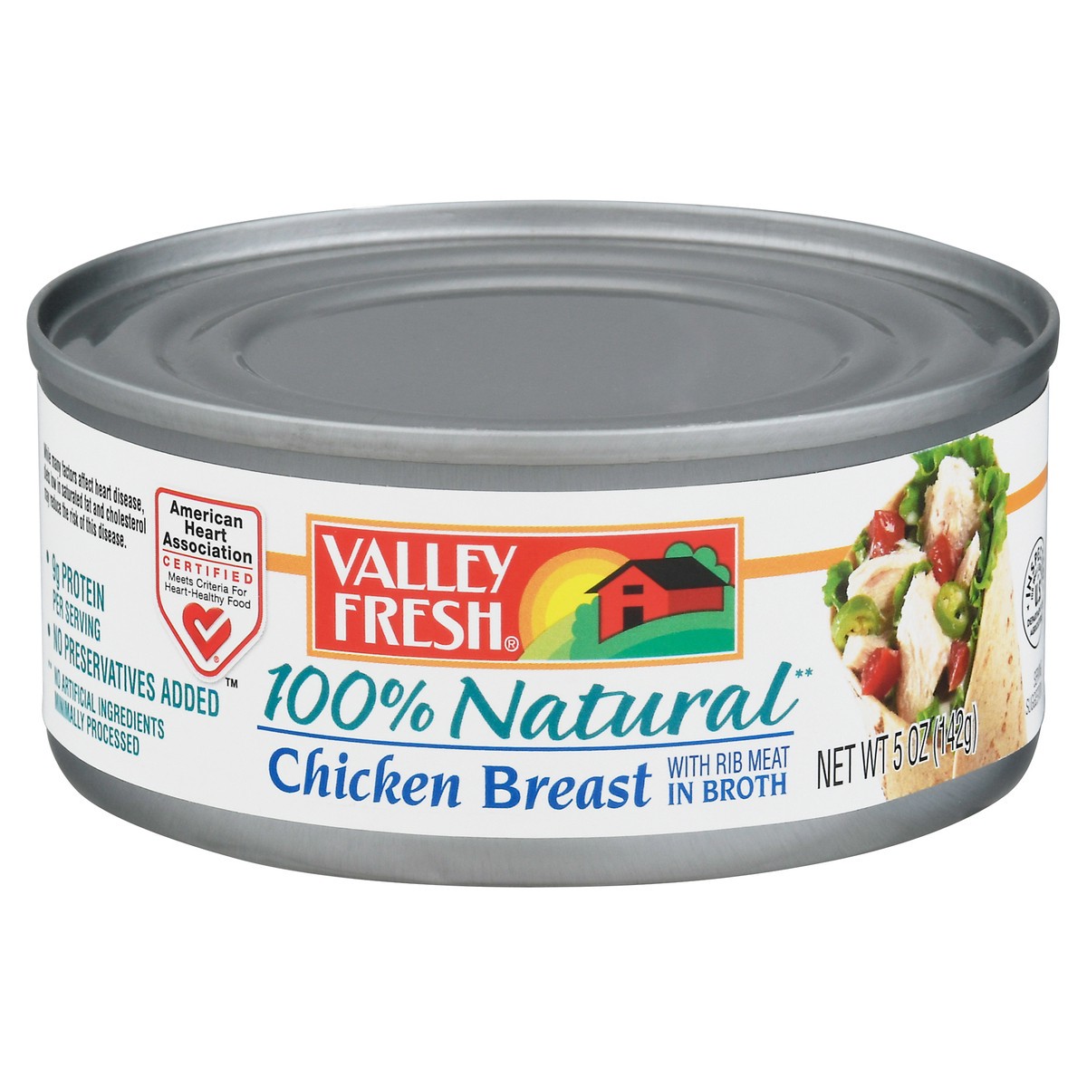 slide 1 of 9, Valley Fresh 100% Natural Chicken Breast in Broth 5 oz, 5 oz