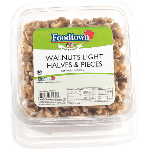 slide 1 of 1, Fairway Foodtown Walnuts Light Halves And Pieces, 8 oz