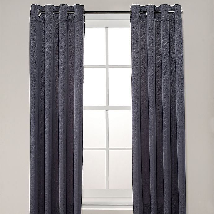 slide 1 of 1, Insola Odyssey Grommet Top Room Darkening Window Curtain Panel - Slate, 84 in