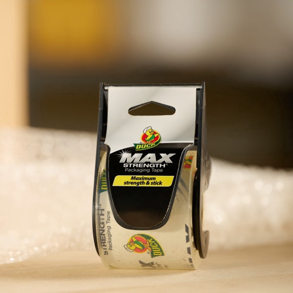 slide 8 of 8, Duck Max Strength® Packing Tape With Refillable Dispenser, 1-15/16"" x 25 Yd., Clear, 1 ct