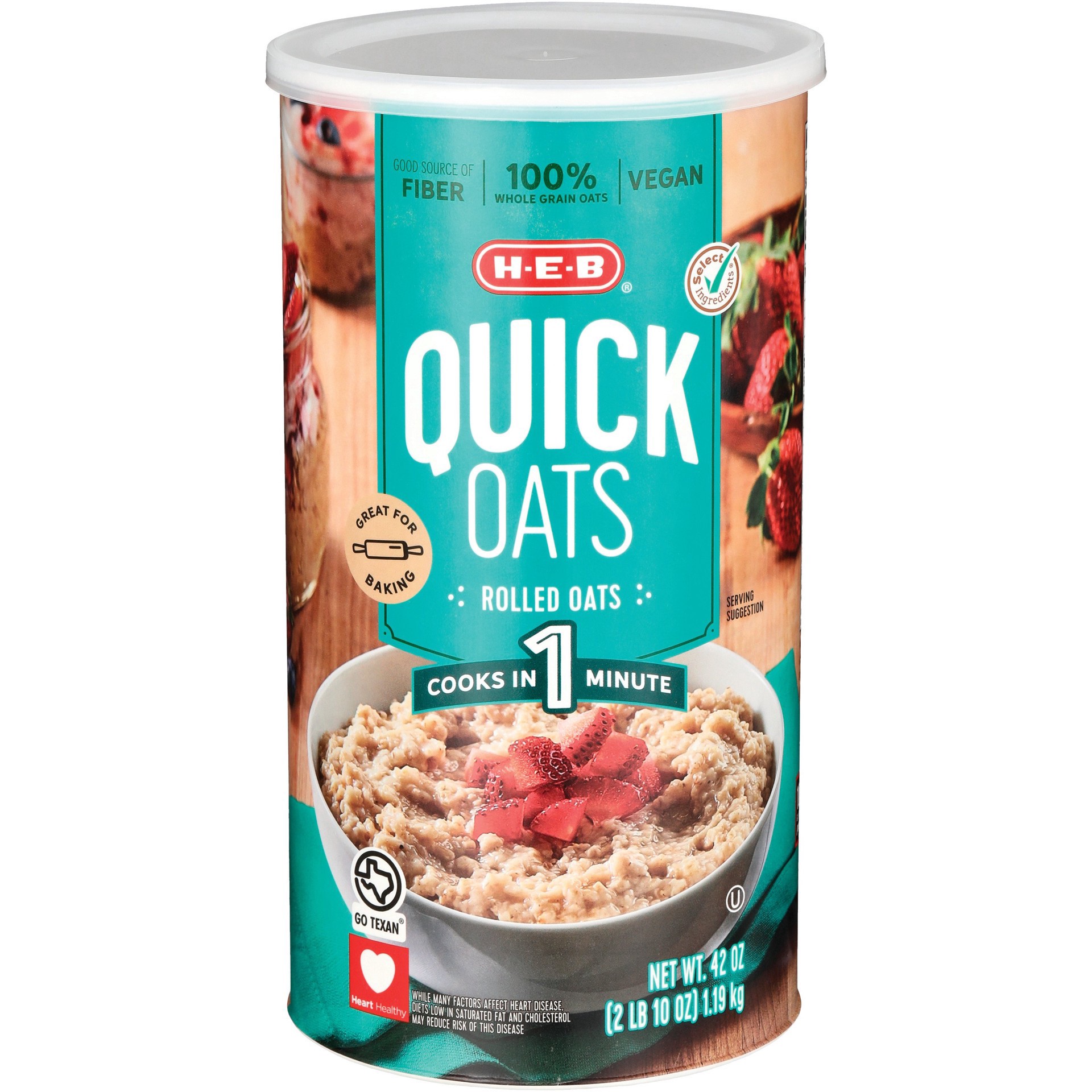 slide 1 of 1, H-E-B Quick Oats, 42 oz