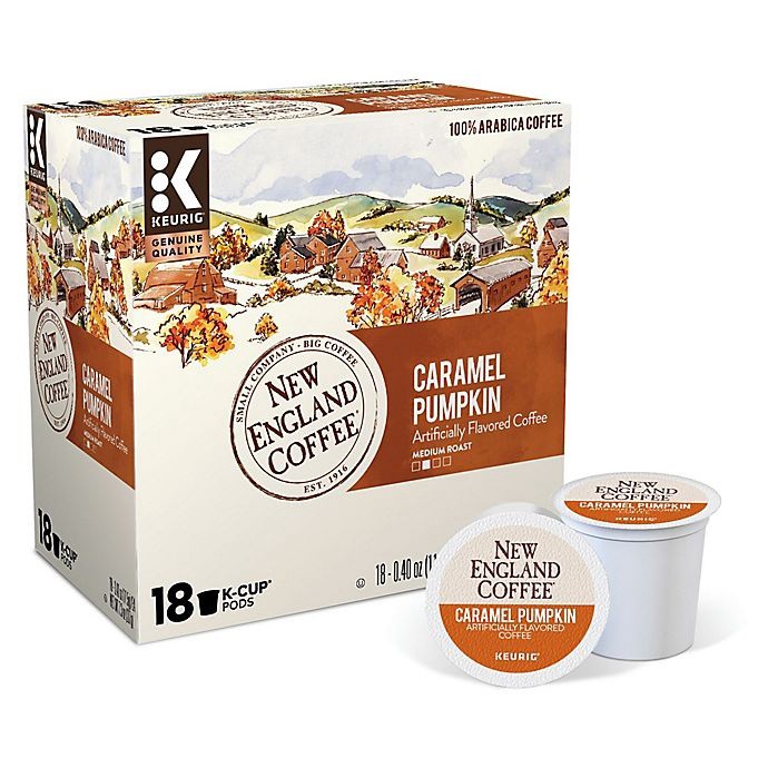 slide 2 of 3, New England Coffee Caramel Pumpkin Coffee Keurig K-Cup Pods, 18 ct