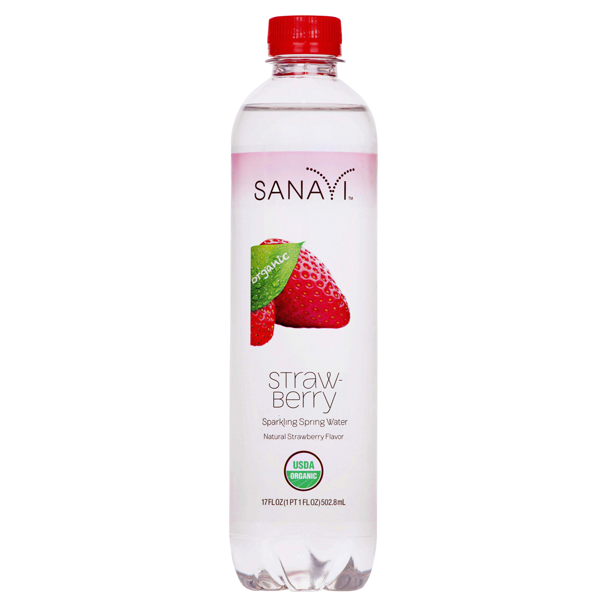 slide 1 of 1, Sanavi Strawberry Sparkling Spring Water - 17 oz, 17 oz