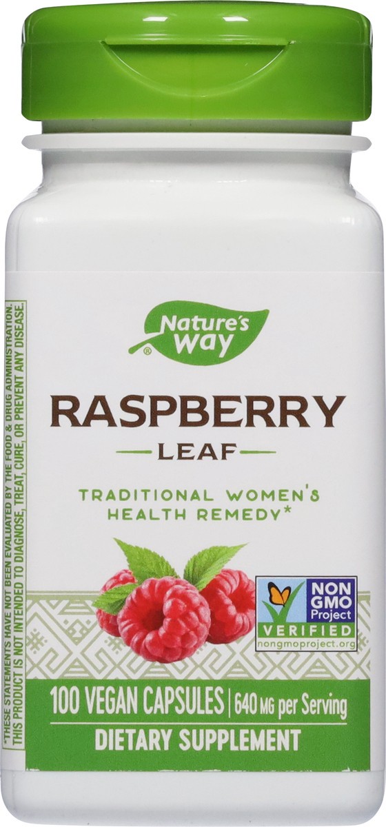 slide 3 of 12, Nature's Way 640 mg Raspberry Leaf 100 Vegan Capsules, 100 ct