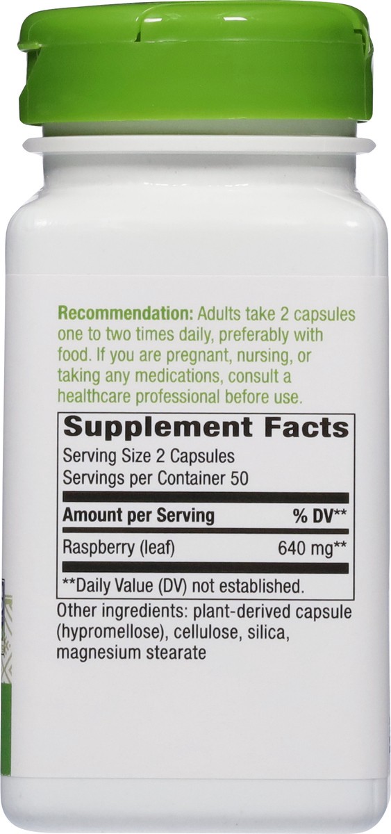 slide 12 of 12, Nature's Way 640 mg Raspberry Leaf 100 Vegan Capsules, 100 ct