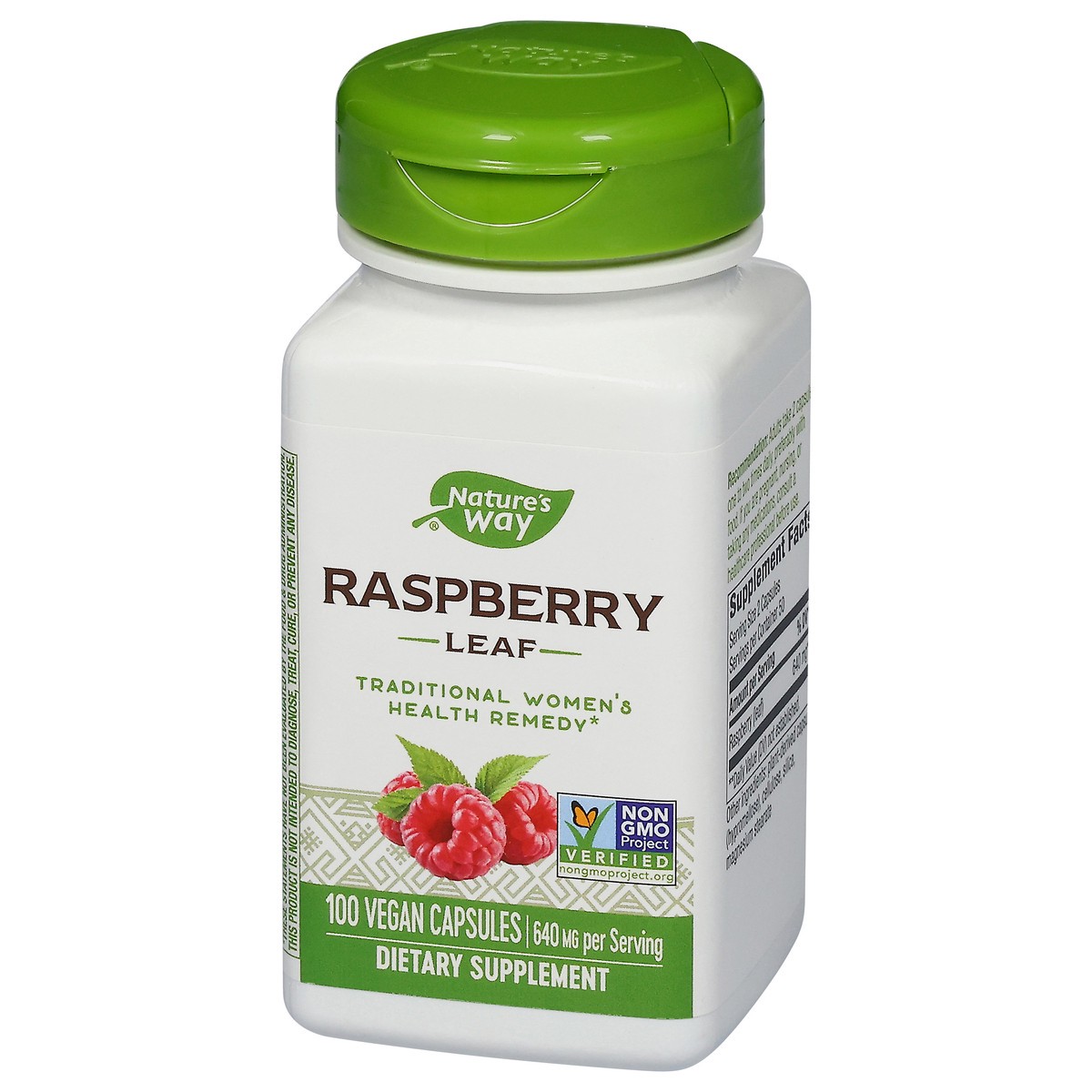 slide 4 of 12, Nature's Way 640 mg Raspberry Leaf 100 Vegan Capsules, 100 ct