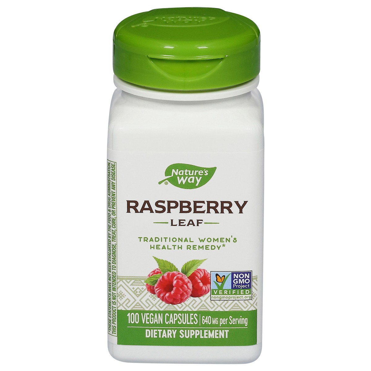 slide 1 of 12, Nature's Way 640 mg Raspberry Leaf 100 Vegan Capsules, 100 ct