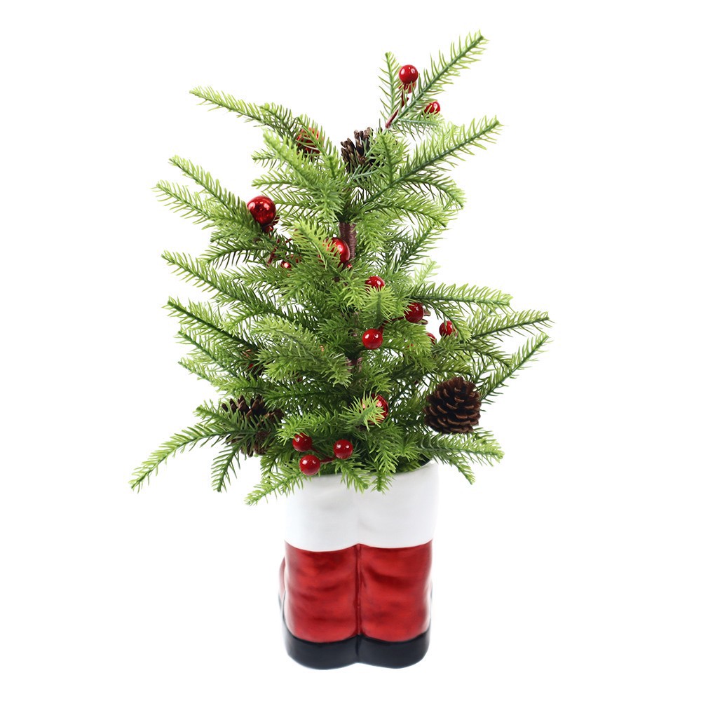 slide 4 of 4, 23" Christmas Tree In Santa Boot Pot Tabletop Decor By Ashland, 12 in x 12 in x 23 in