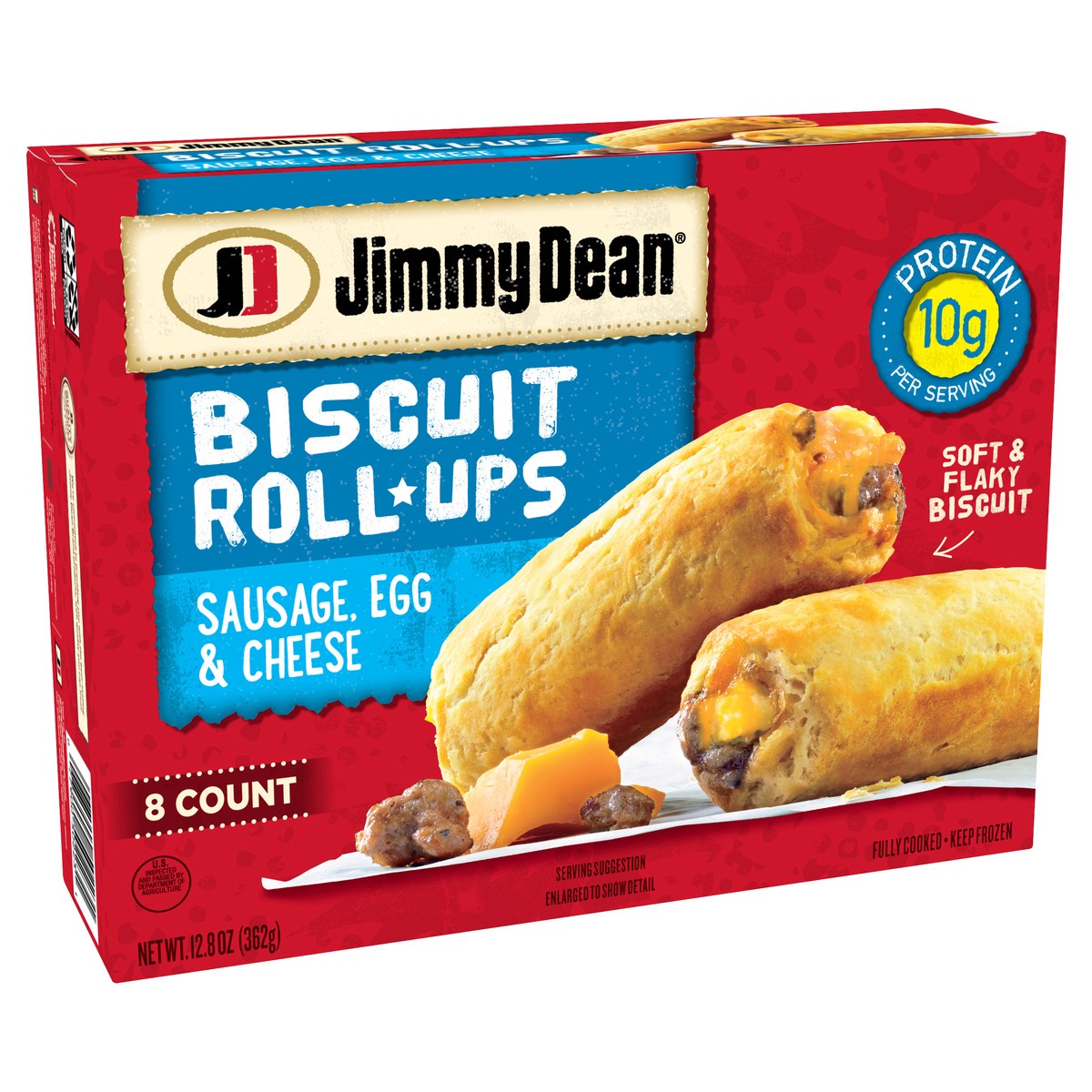 slide 1 of 11, Jimmy Dean Sausage Egg & Cheese Biscuit Roll-Ups , 12.8 oz