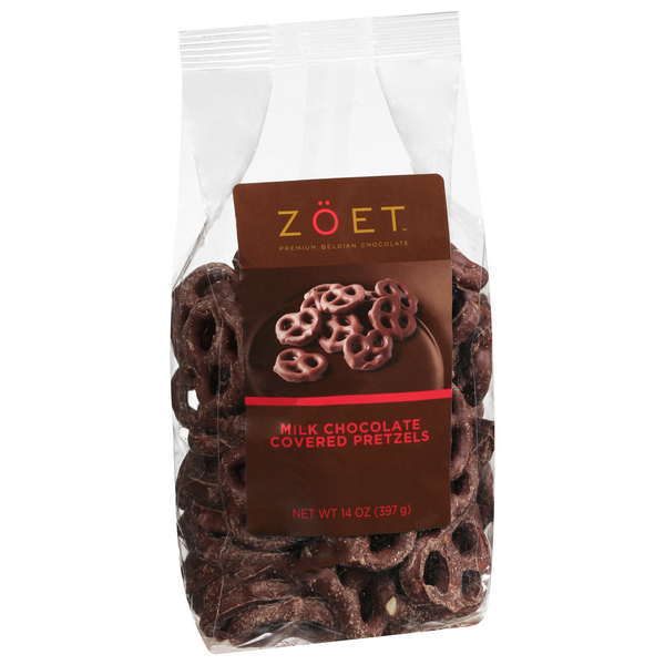slide 1 of 1, Zöet Milk Chocolate Pretzel, 14 oz