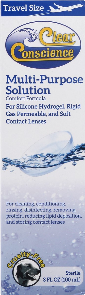 slide 1 of 12, Clear Conscience Multi-purpose Contact Lens Solution Travel Size, 3 oz