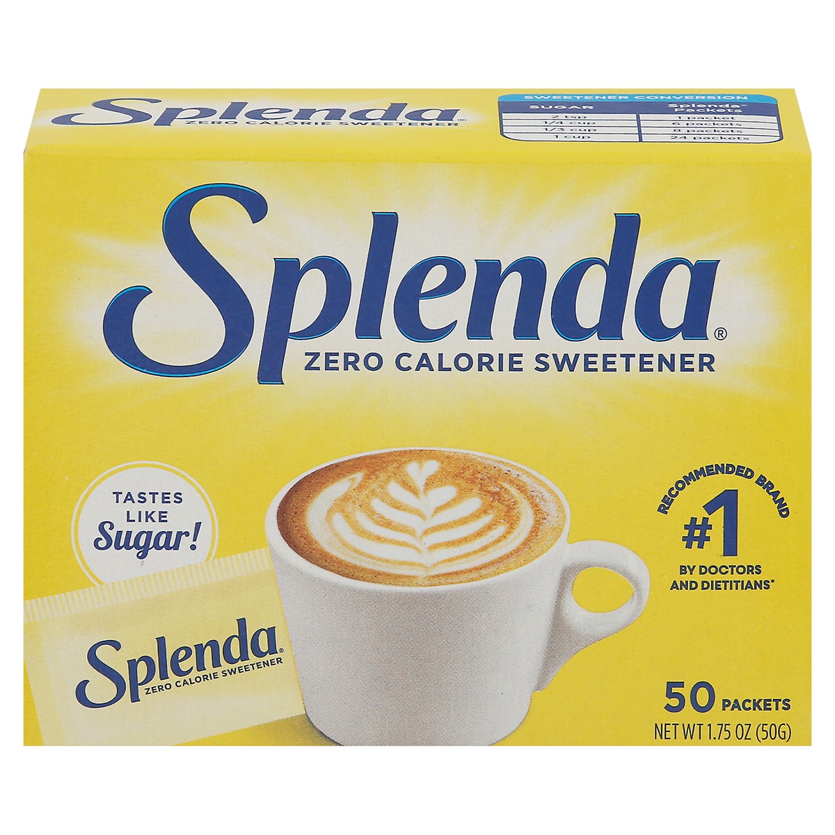slide 1 of 9, Splenda Packets Sweetner, 50 eache