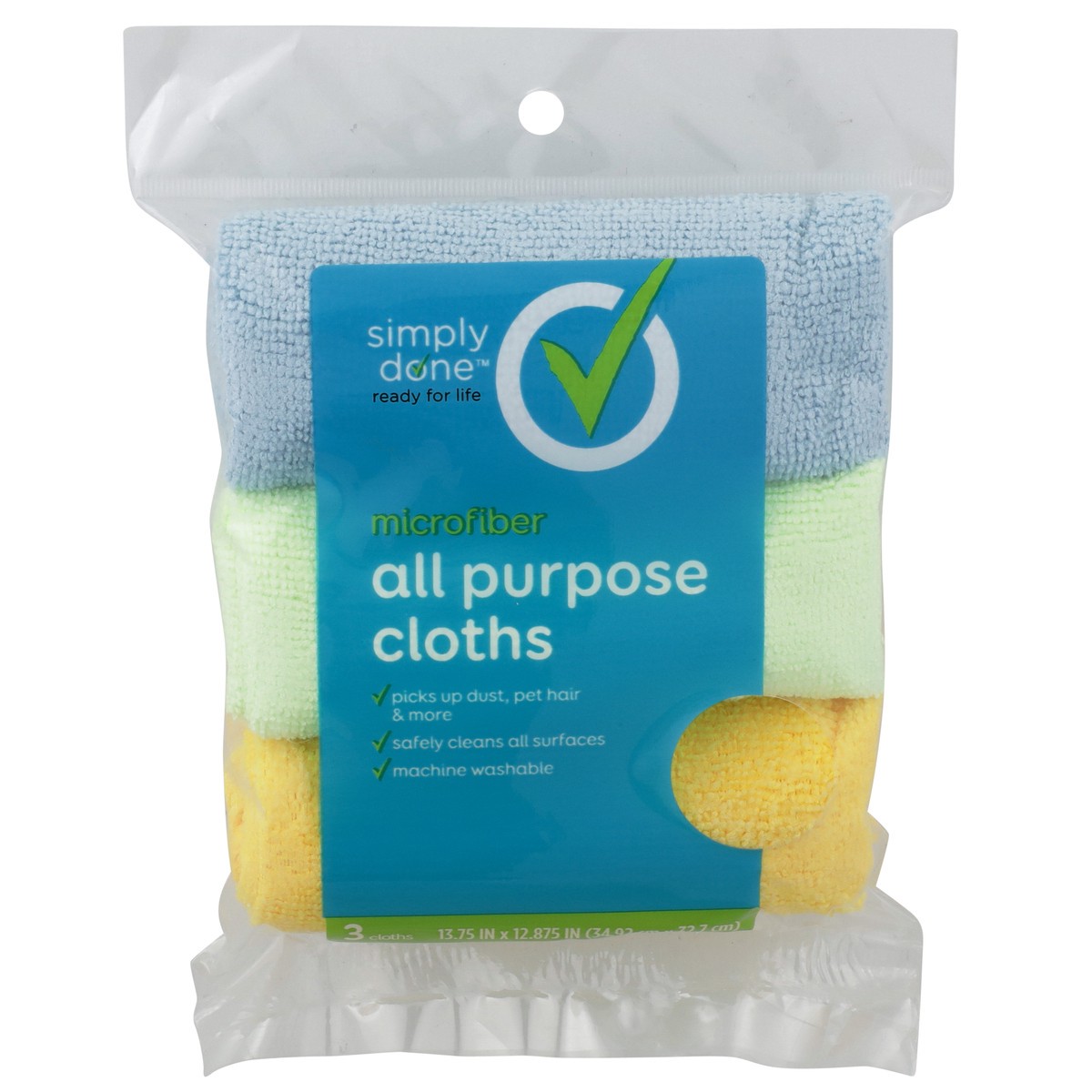 slide 1 of 8, Simply Done Microfiber All Purpose Cloths, 3 ct