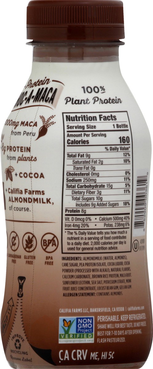 slide 10 of 10, Califia Farms Chocolate Protein Almond Milk, 10.5 fl oz