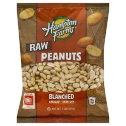 Hampton Farms Blanched Raw Peanuts - 1 lb