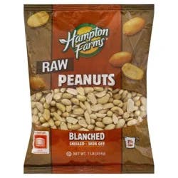 Hampton Farms Blanched Raw Peanuts - 1 lb
