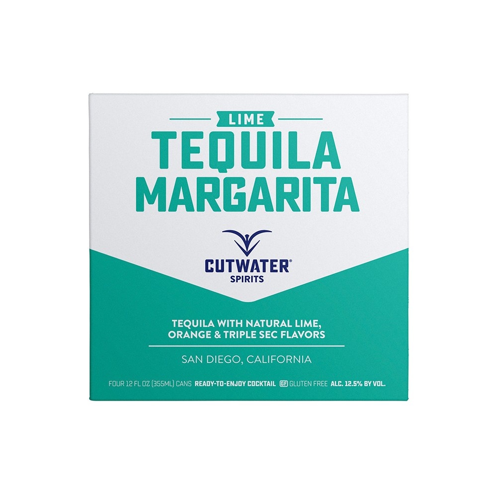slide 2 of 2, Cutwater Spirits Tequila Margarita, 12.5% ABV, 4 ct; 12 oz