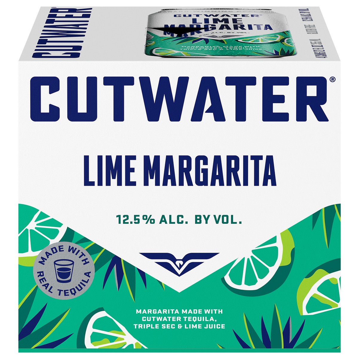 slide 1 of 3, Cutwater Spirits Lime Margarita 4 - 12 fl oz Cans, 48 fl oz