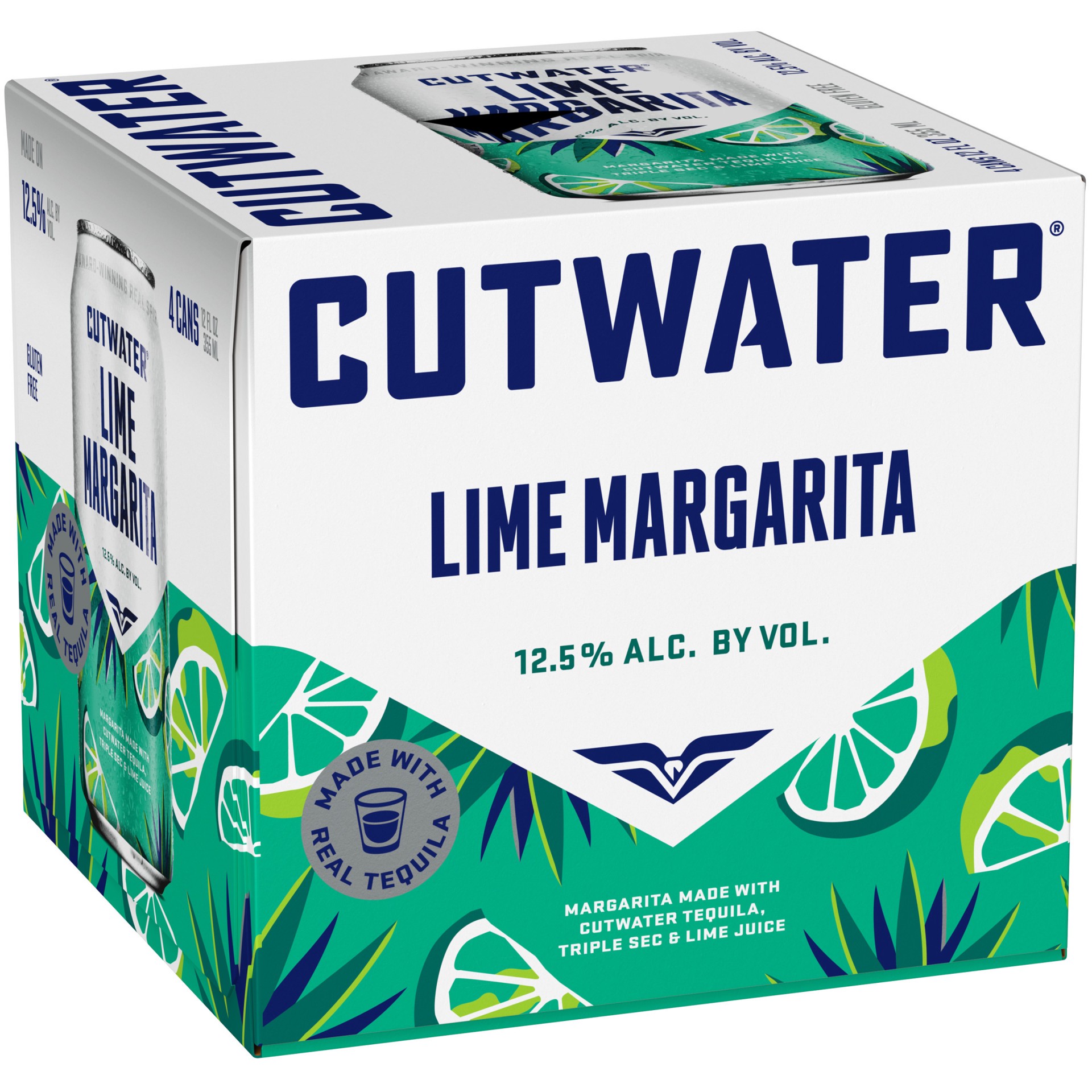 slide 1 of 3, Cutwater Spirits Lime Margarita 4 - 12 fl oz Cans, 4 ct; 12 oz