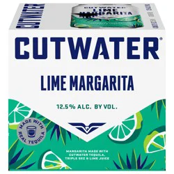 Cutwater Spirits Spirits Lime Margarita, 4 Pack 12 fl oz Cans