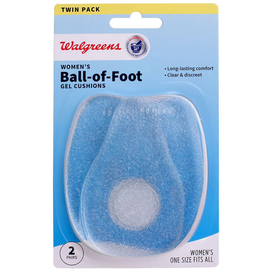 slide 1 of 2, Walgreens Women's Ball-of-Foot Gel Cushions, 2 pair