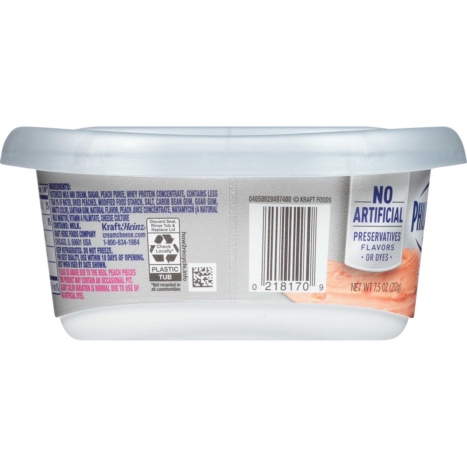 Kraft Philadelphia Cream Cheese Spread, Peach 7.5 oz Shipt