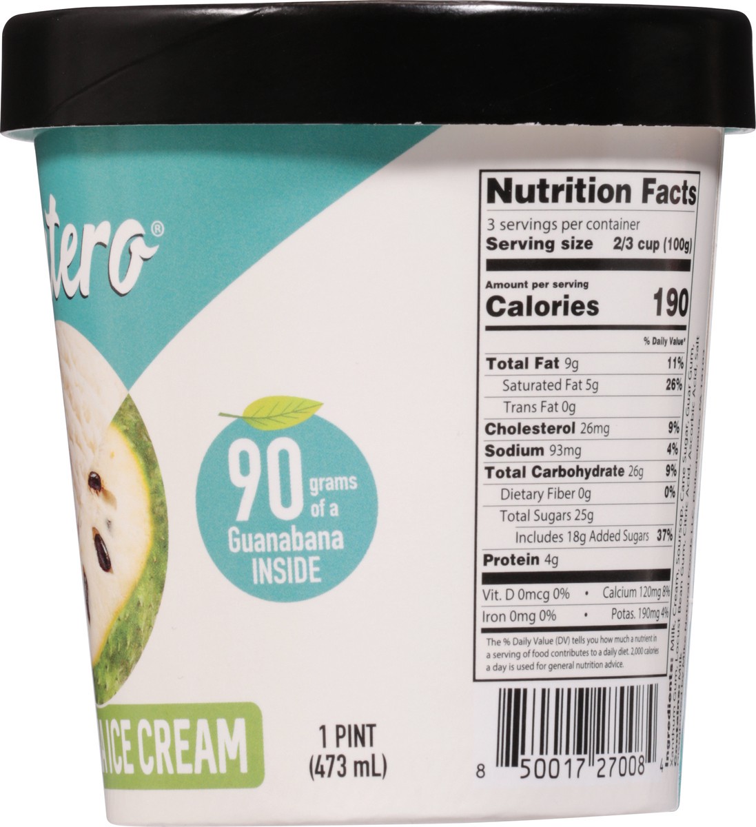 slide 14 of 14, Frutero Guanabana Ice Cream 1 pt, 1 pint