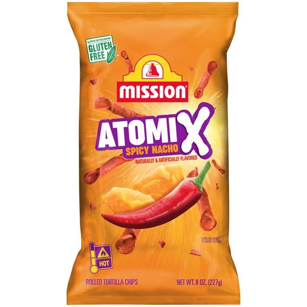 slide 1 of 1, Mission Atomix Spicy Nacho Chips, 1 ct