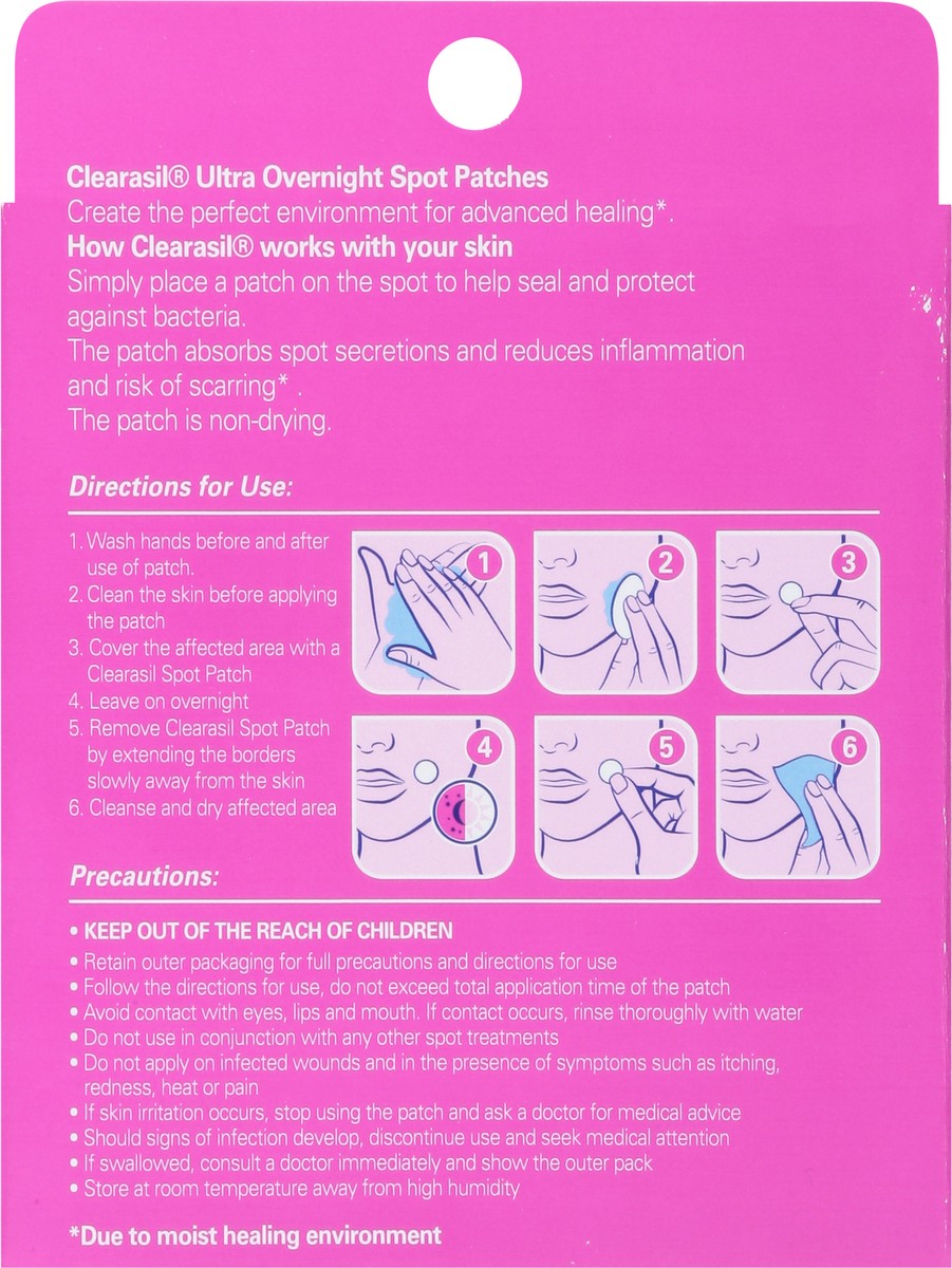 slide 5 of 9, CLEARASIL Ultra - Overnight Spot Patches, 18 ct