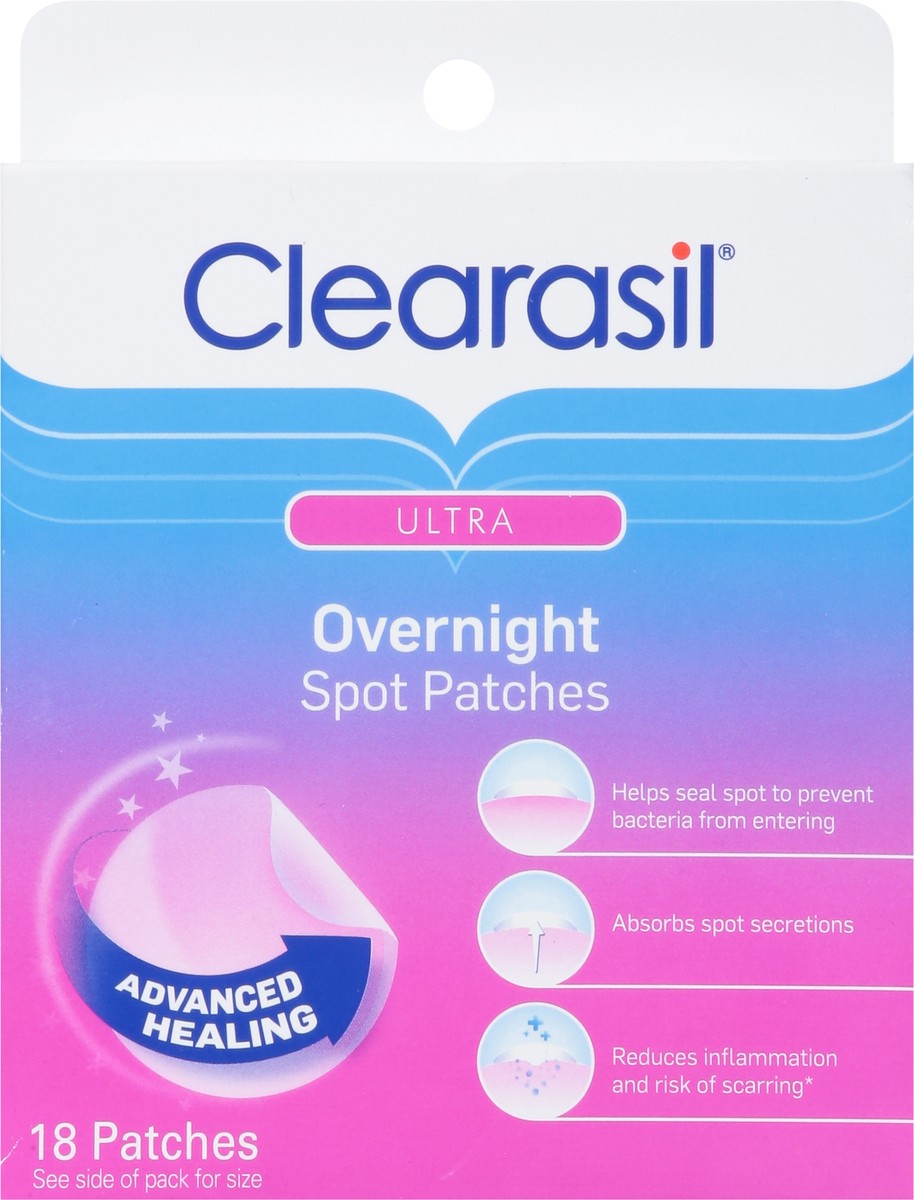 slide 6 of 9, CLEARASIL Ultra - Overnight Spot Patches, 18 ct