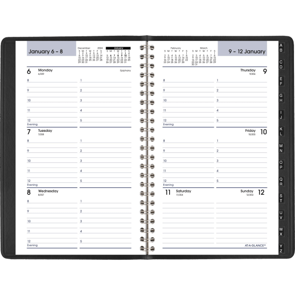 slide 2 of 3, 2025 At-A-Glance Dayminder Daily Appointment Book Planner, 5"" X 8"", Black, January 2025 To December 2025, G21000, 1 ct