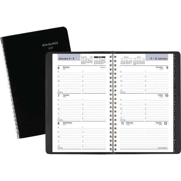 slide 3 of 3, 2025 At-A-Glance Dayminder Daily Appointment Book Planner, 5"" X 8"", Black, January 2025 To December 2025, G21000, 1 ct
