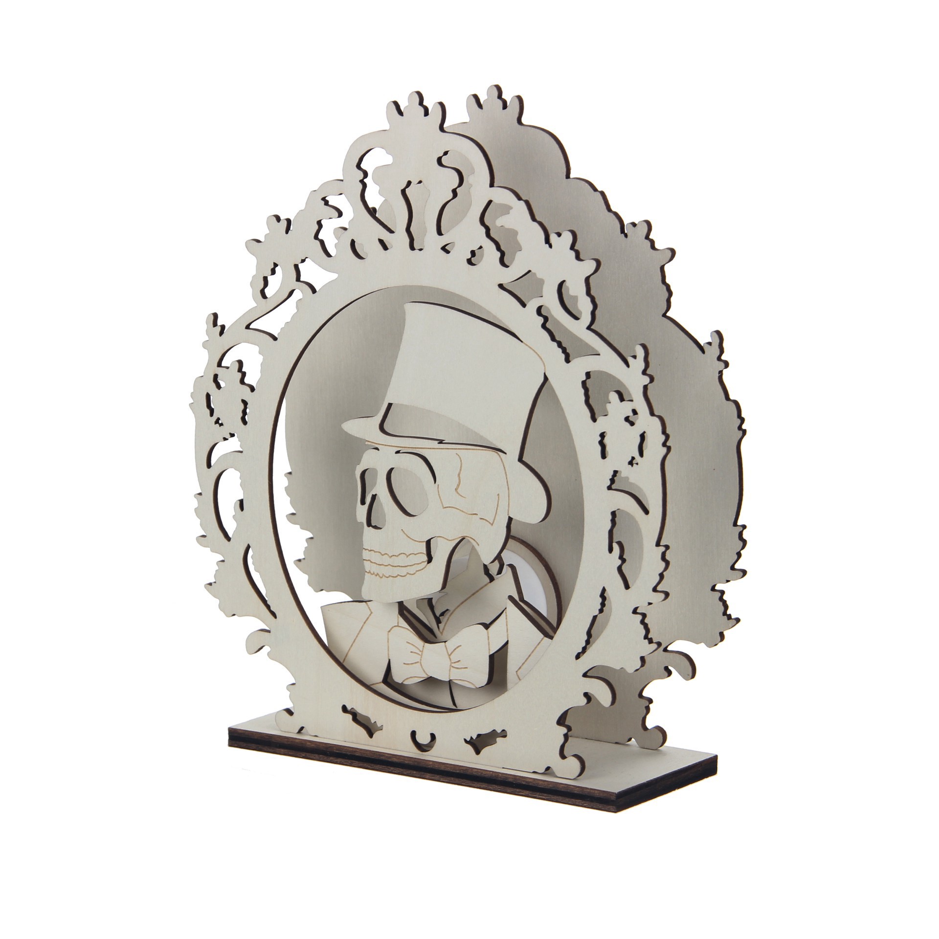 slide 2 of 4, 8.25" Layered Dead Chap Diy Led Plywood Decor By Make Market, 8.25 in