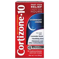 Cortizone-10-10 Maximum Strength Overnight Anti-Itch Cream, 1 Oz