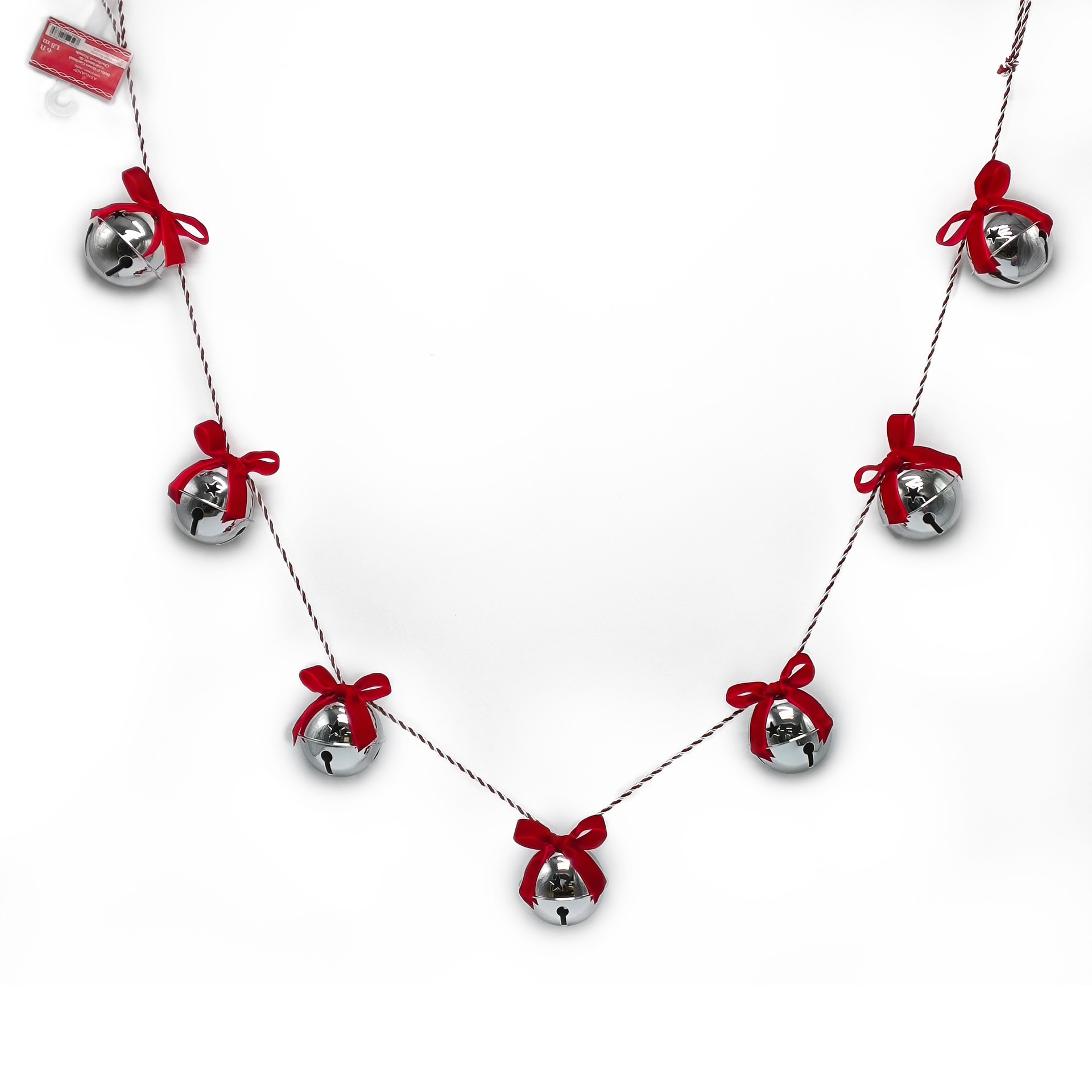 slide 4 of 4, 6ft. Christmas Bells & Bows Garland By Ashland, 6 ft