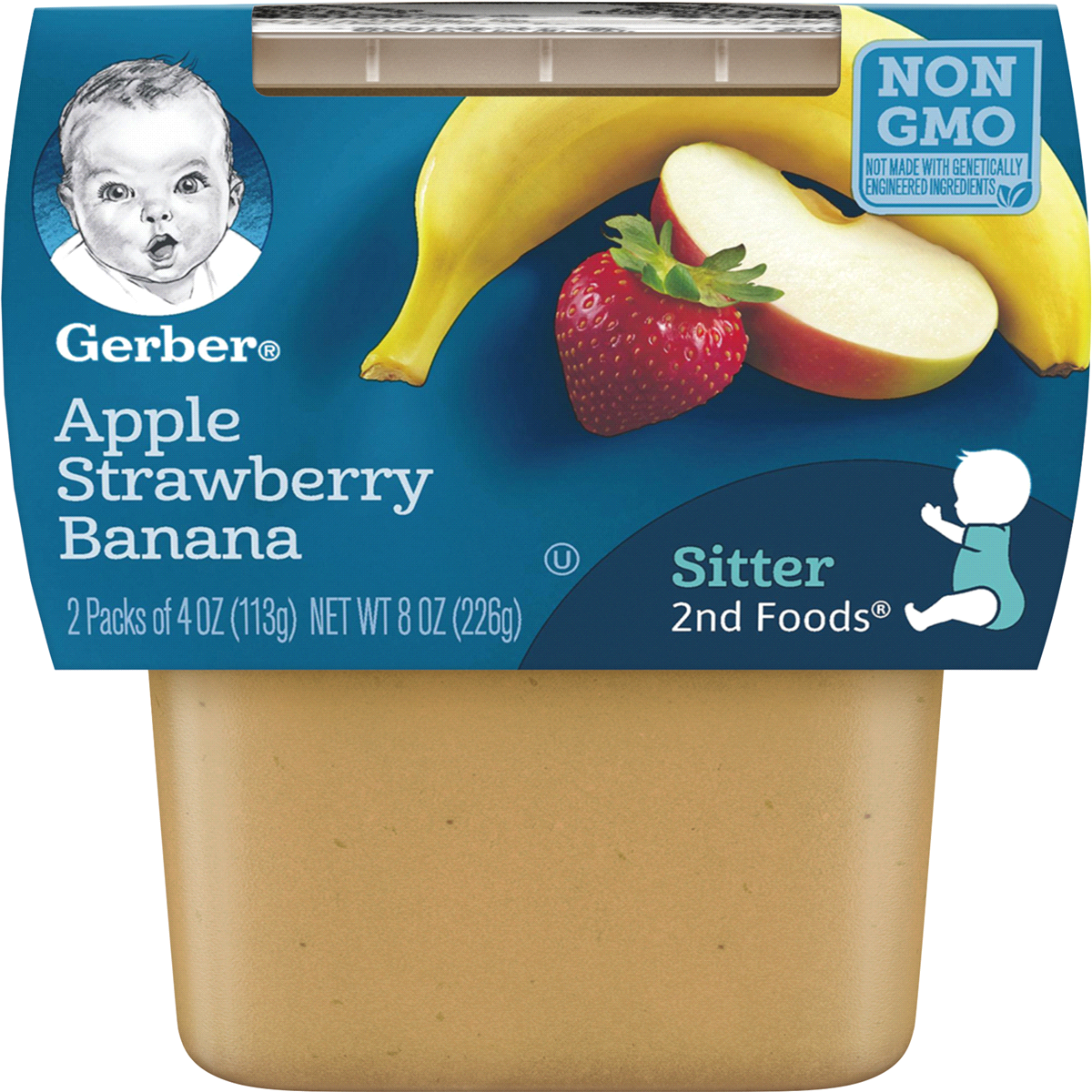 slide 1 of 1, Gerber 2nd Foods Apple Strawberry Banana Baby Food, 2 ct; 3.5 oz