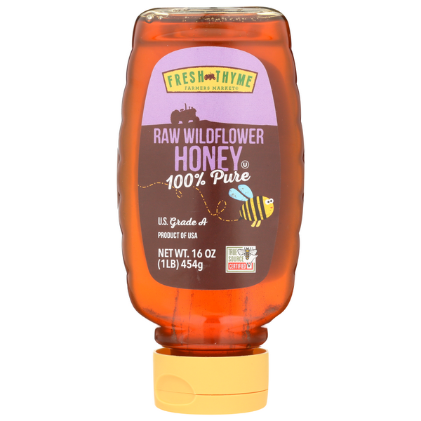 slide 1 of 1, Fresh Thyme Farmers Market Raw Wildflower Honey, 16 oz