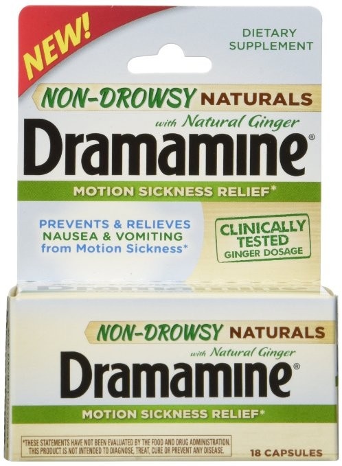 slide 1 of 1, Dramamine Natural, 18 ct