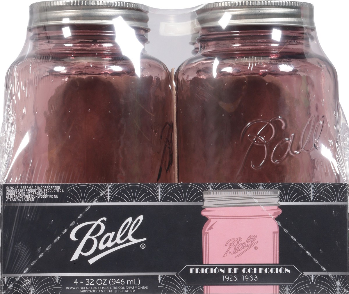 slide 9 of 12, Ball 32 Ounce Regular Mouth Jars with Lids & Bands 4 ea, 4 ct
