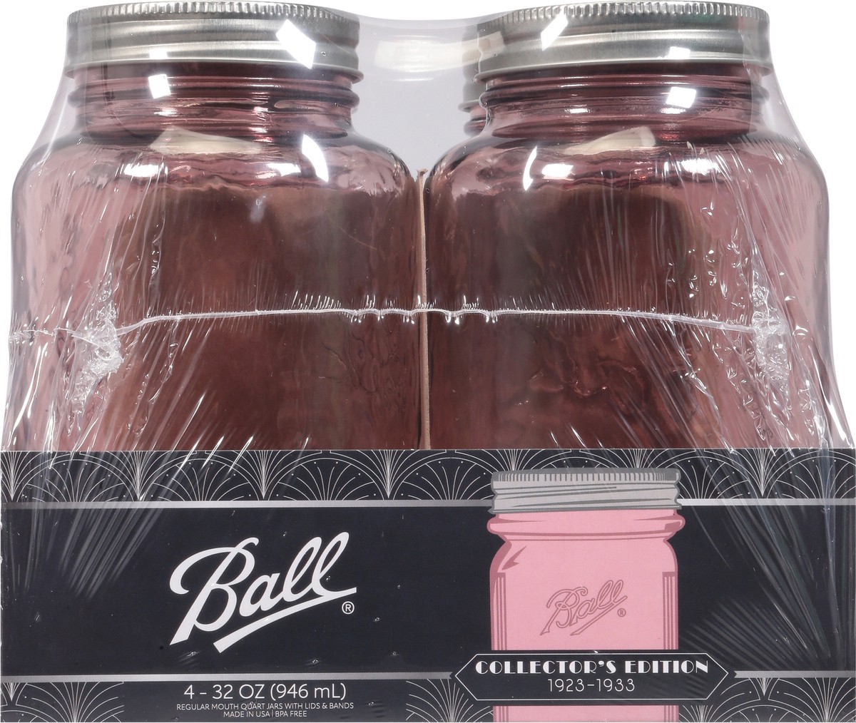 slide 4 of 12, Ball 32 Ounce Regular Mouth Jars with Lids & Bands 4 ea, 4 ct