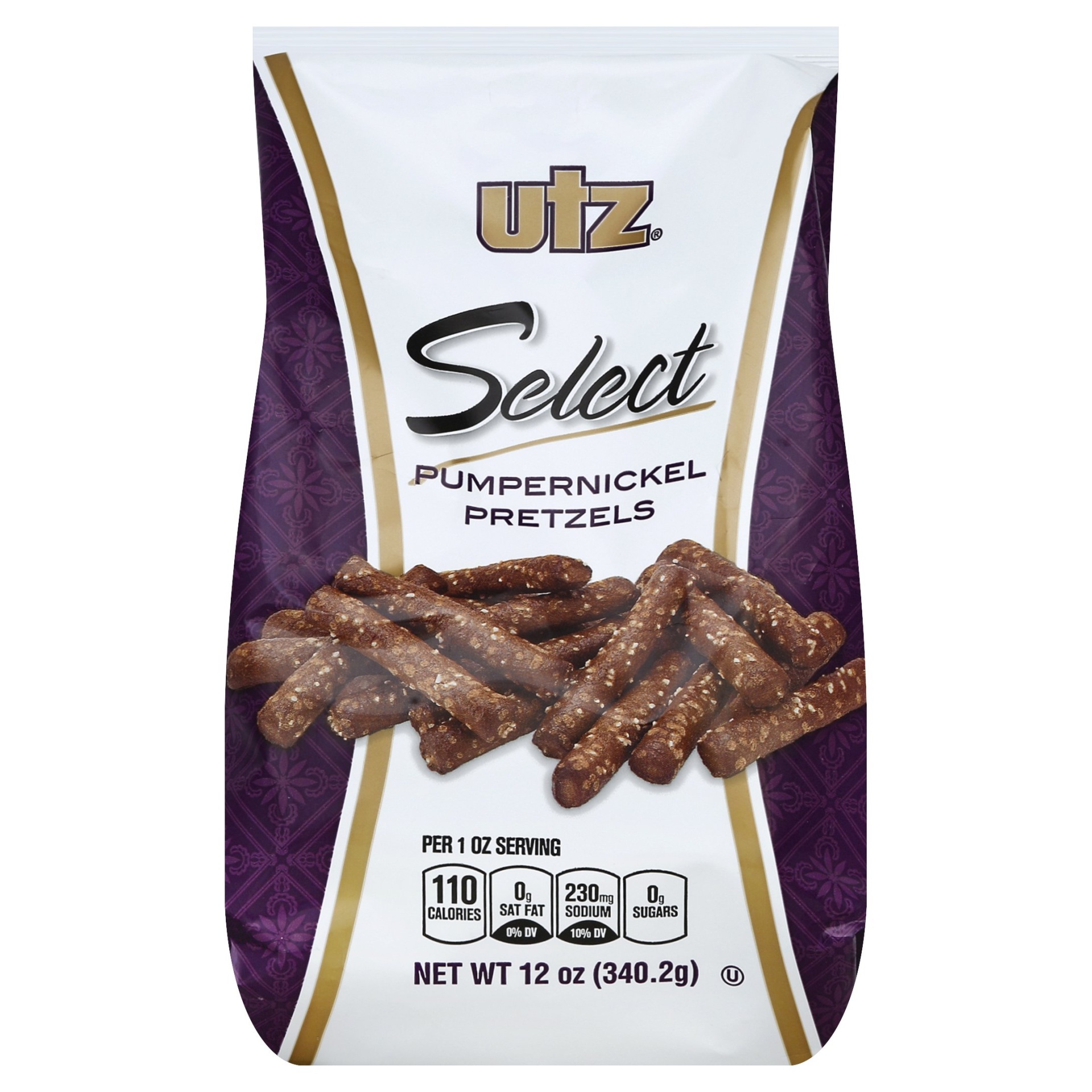 slide 1 of 5, Utz Select Pumpernickel Pretzel Rods, 12 oz