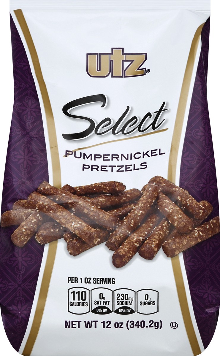 slide 4 of 5, Utz Select Pumpernickel Pretzel Rods, 12 oz