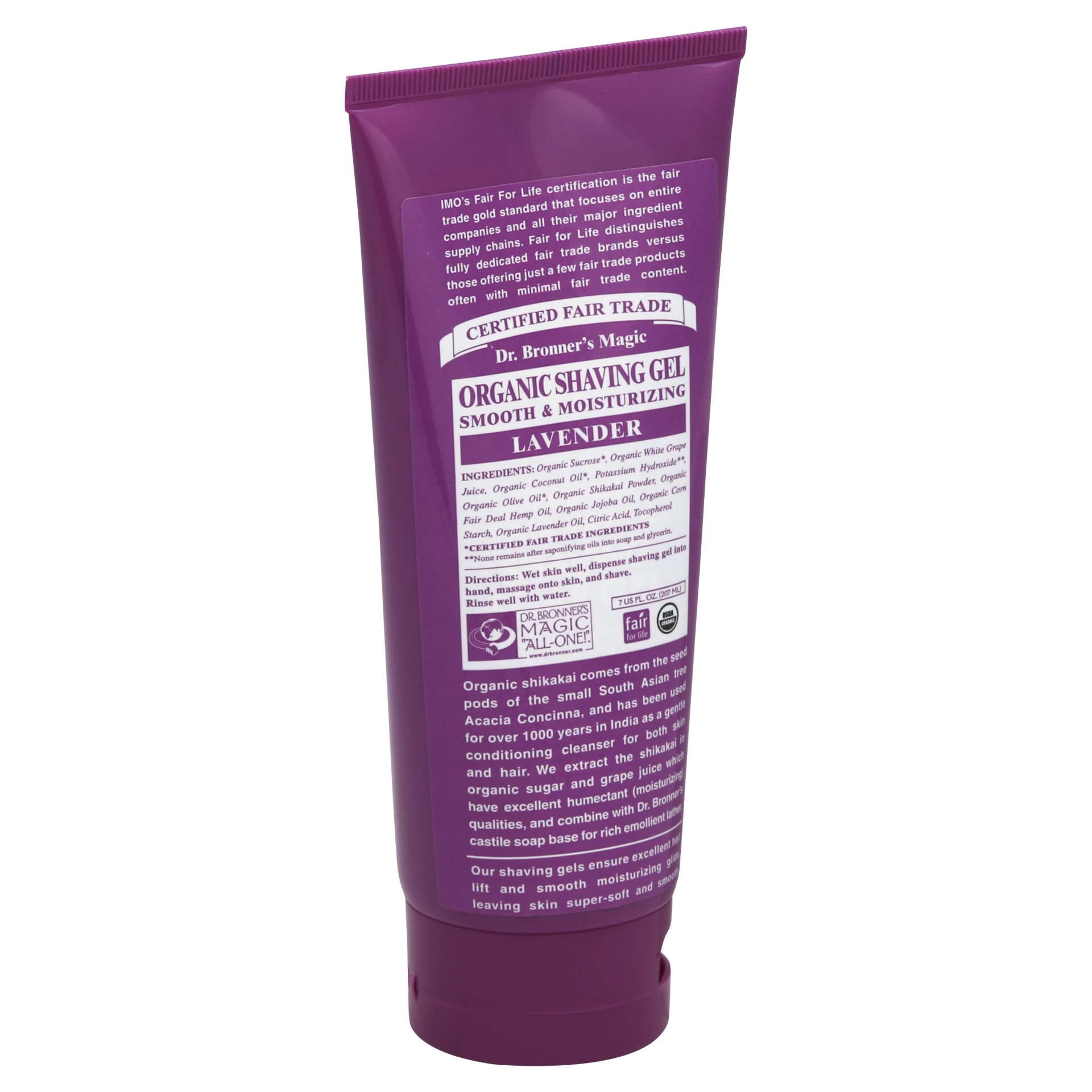 slide 1 of 1, Dr. Bronner's Shave Gel Organic Lavender, 7 oz