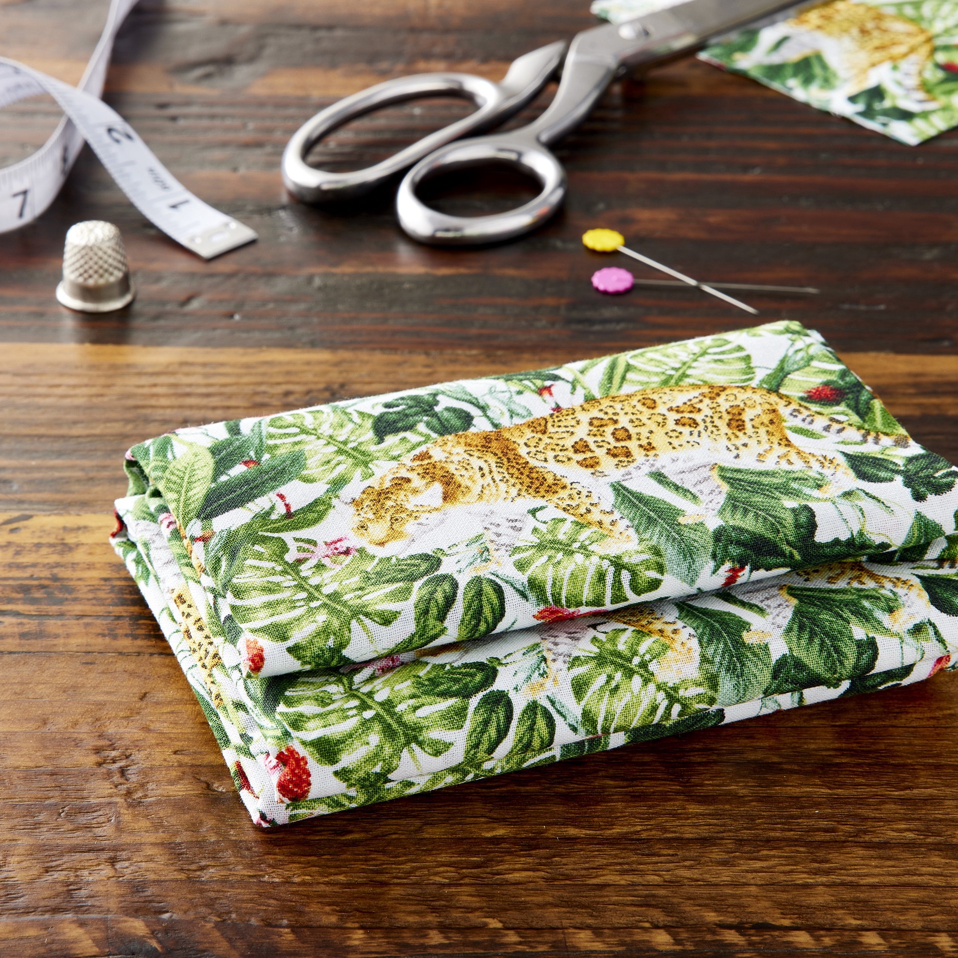 slide 2 of 4, Jungle Cotton Fabric Bundle By Loops & Threads, 1 yd