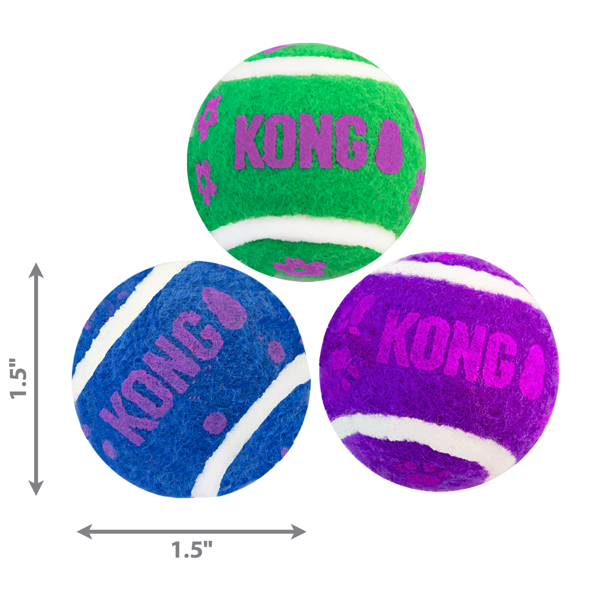 slide 4 of 4, KONG Cat Active Tennis Balls w/Bells, 1 ct